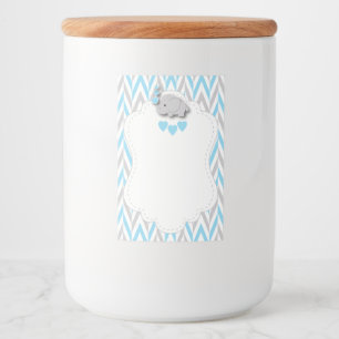 Rótulos Para Comida Chá de fraldas Elefante Azul - Vazio