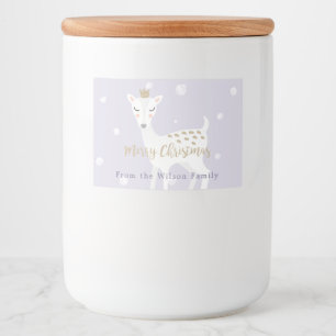 Rótulos Para Comida Cute Deer   Lilac   Natal personalizado