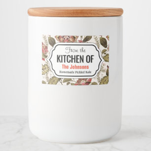 Rótulos Para Comida Flor rústica de Paisley do vintage no fundo