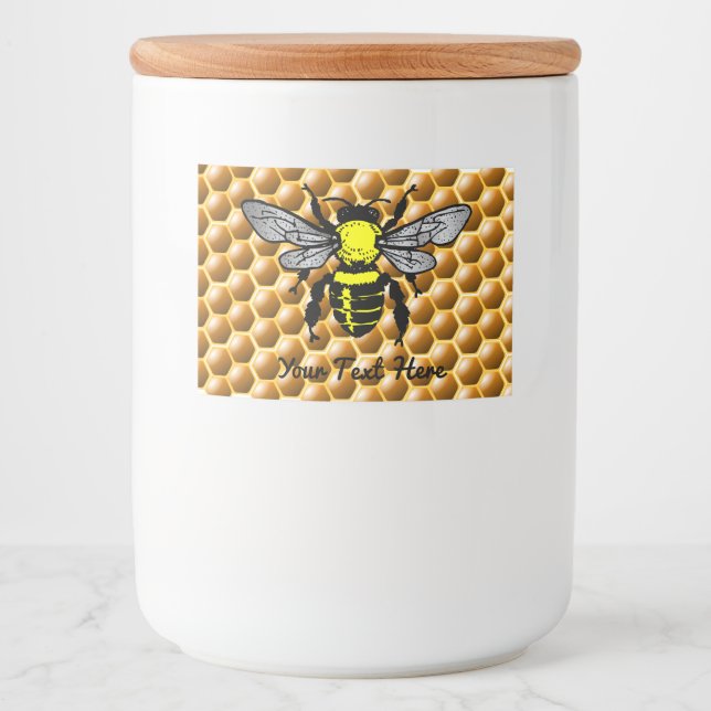 Rótulos Para Comida Honeycomb Honey Jar Bee Labels (Frente)