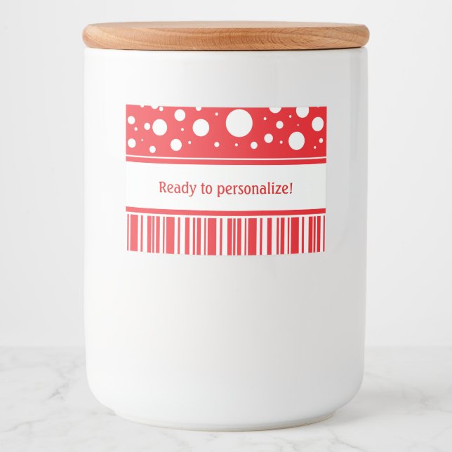 Rótulos Para Comida Natal Vermelho e Branco (Frente)