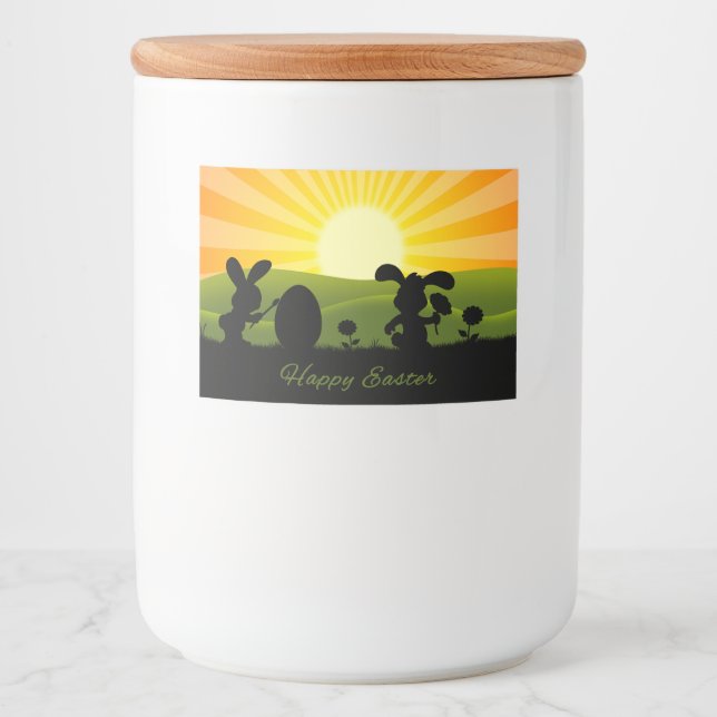 Rótulos Para Comida Ovo De Pintura De Coelhinho De Páscoa Bonito (Frente)