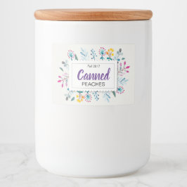 Rótulos Para Comida Pêssegos Enlatados Florais primavera