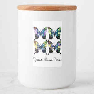 Rótulos Para Comida Reino de Borboletas Elegantes Azuis Morpho