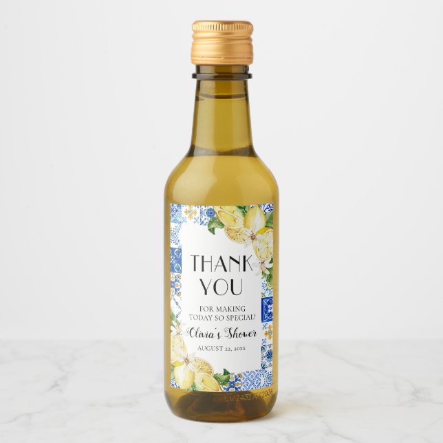 Rótulos para Garrafas de Vinho do Chá de Noiva Blu (Frente)