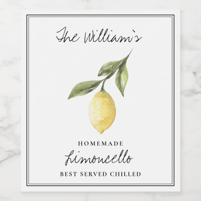 Rótulos Personalizados de Limoncello Caseiro para  (Rótulo Único)