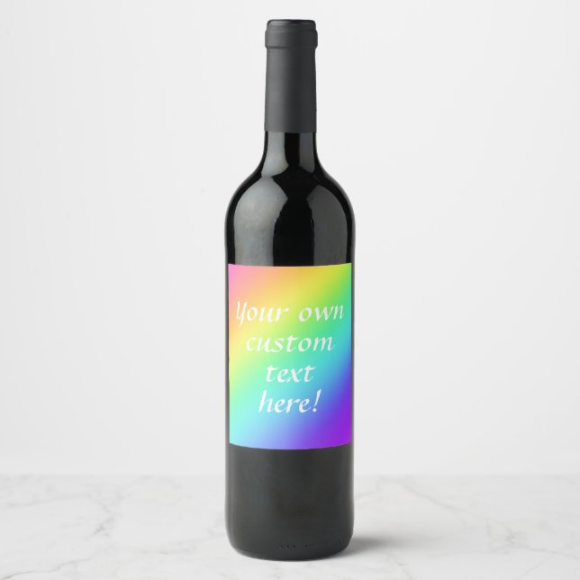 Rótulos Personalizados De Vinho Arco-Íris E Vinho  (Frente)