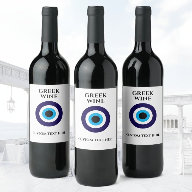 Rótulos personalizados para garrafas de vinho com  (evil eye bottle labels)