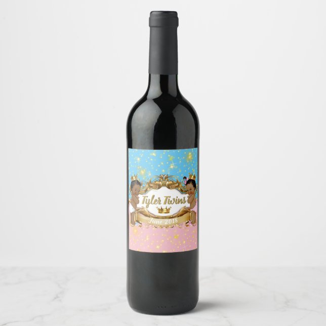 Rótulos Príncipe Africano/Princesa Rosa/Azul Espel (Frente)