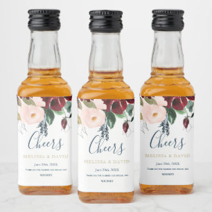 Rótulos Românticos Borgonha, Rosa e Azul-Noite