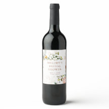 Rótulos Românticos De Garrafas De Vinho Floral
