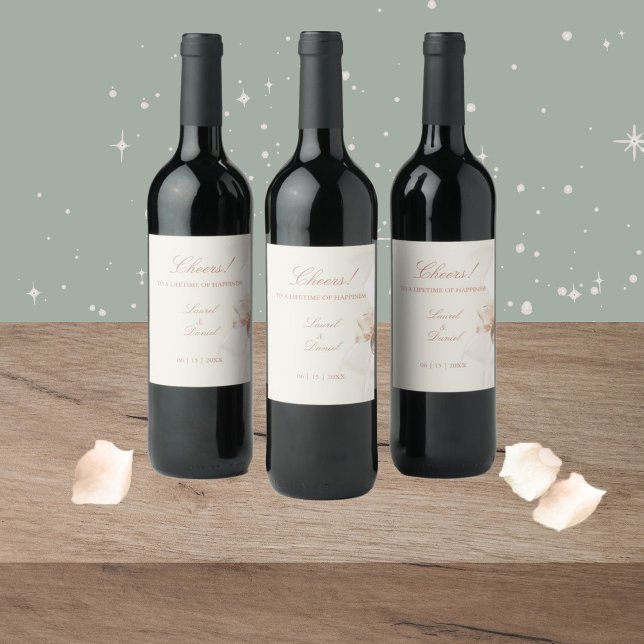 Rótulos Românticos de Vinho Rosa (Criador carregado)