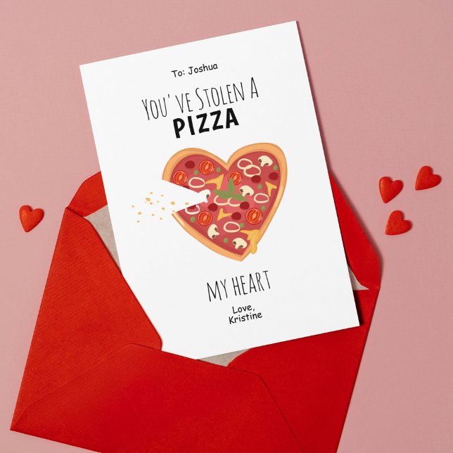 Roubou uma pizza, meu cartão de Dia de os namorado (This adorable Valentine’s card is perfect for pizza lovers! Cute, playful, and full of charm!)