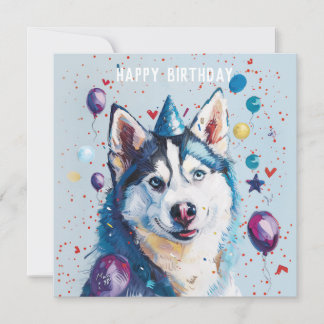 Rouco / Cartão de Aniversário Malamute