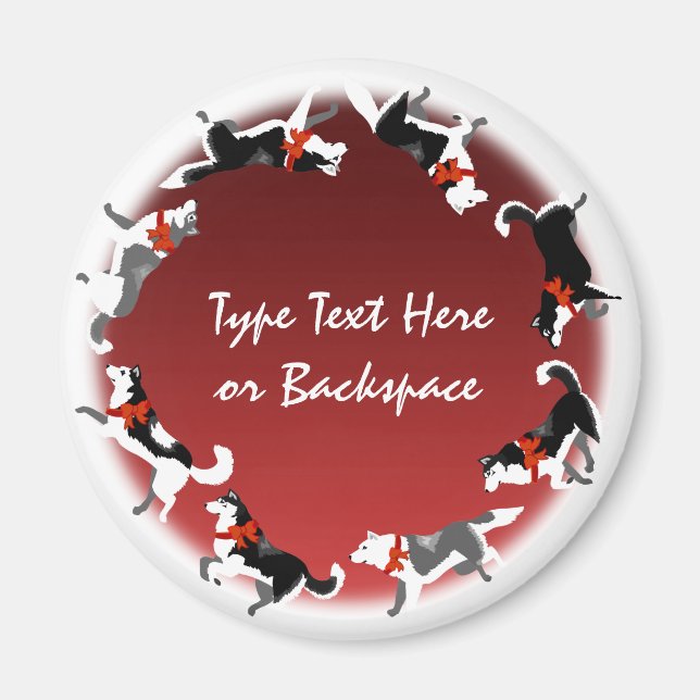 Rouco Imã de geladeira de Natal Cachorro (Frente)