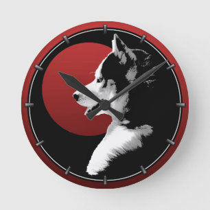 Rouco Pup Clock Oferece Relógio de Parede de Cãe