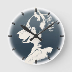 Rouco Pup Clock Oferece Relógio de Parede de Cães