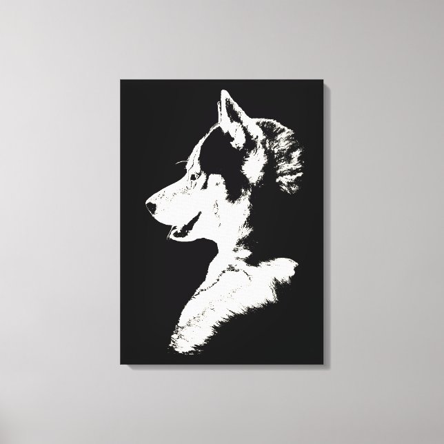 Rouco Pup Impressão Siberian Husky Dog Canvas Impr (Frente)