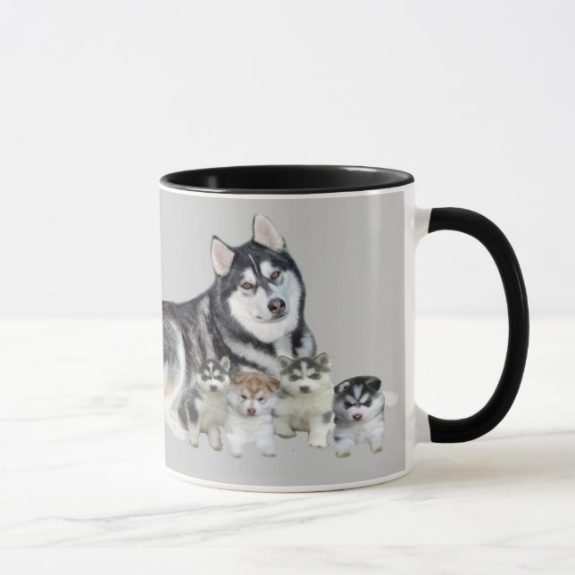 Rouco Siberian & caneca dos filhotes de cachorro (Direita)