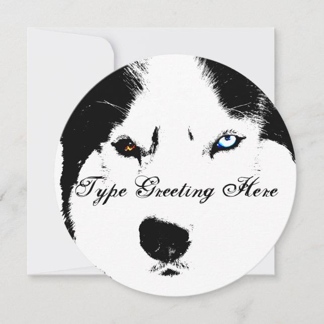 Roucos Convites Personalizados Siberian Husky Card (Frente)