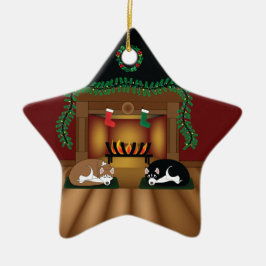 Roucos do feriado que dormem pelo ornamento da