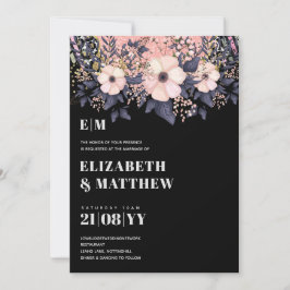 Rouge Rosa Azul Poeirento Rosegold Floral Casament