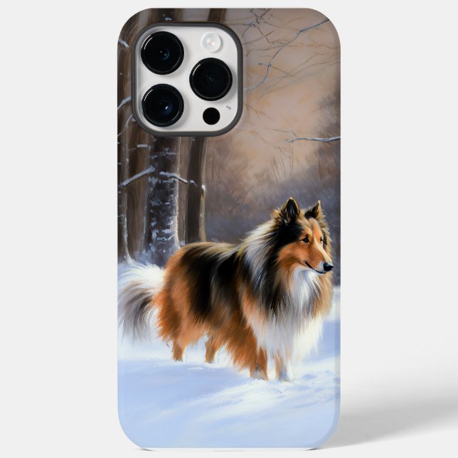 Rough Collie Let It Snow Natal (Verso)