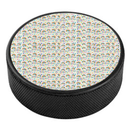 Round car accessory with a cheerful rainbow 