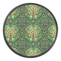 Round decorative object featuring a vibrant 