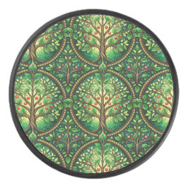 Round decorative object featuring a vibrant 