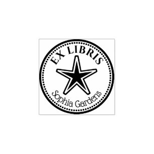 Round Ex Libris - Carimbo de Borracha Estelar