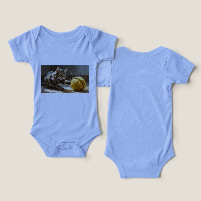 roupa de bebê com gato <3 (Design Frente e Verso)