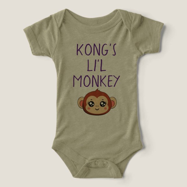 Roupa de Bebê do Macaco do Kong (Design frontal)