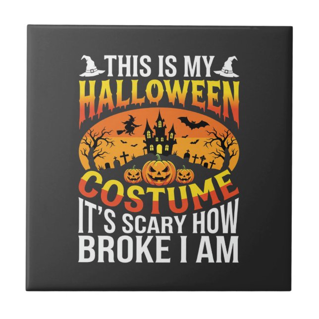 Roupa de Halloween Engraçada Quebrada Desenho de C (Frente)