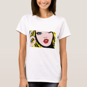 Roupa feminina - Camiseta de arte de Pop O-K