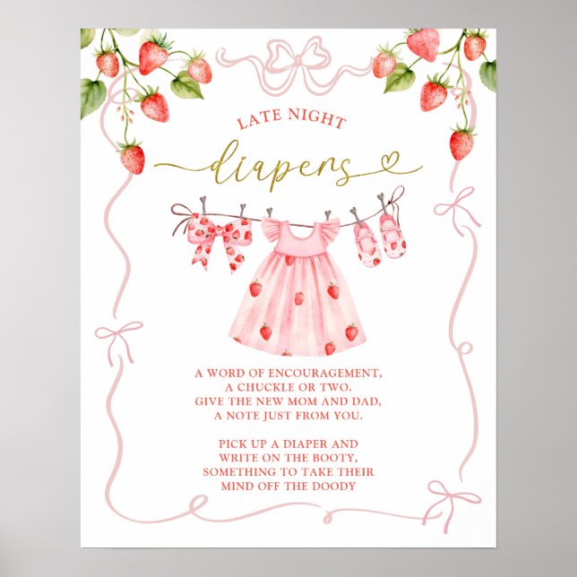 Roupas de Bebê Pink Coquette Poster de Fraldas Atr (Frente)