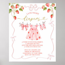 Roupas de Bebê Rosa Coquette Poster de Fraldas Atr