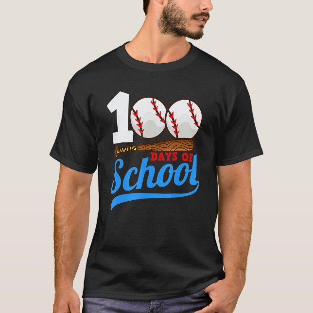 Roupas do 100º Dia de Escola Camisa de Baseball do (Frente)