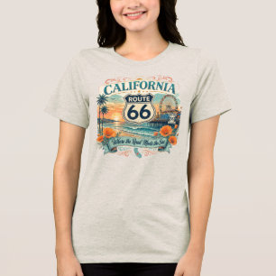 Roupas Vintage Retro Califórnia Mother Road Coast