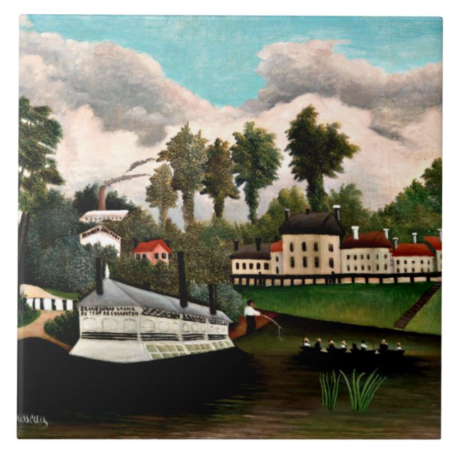 Rousseau - O Barco da Seca, pintura popular (Frente)