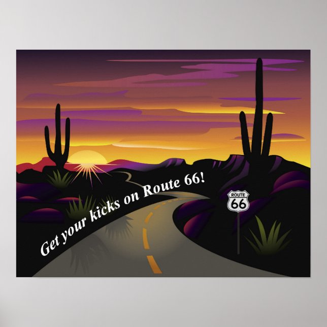 Route 66 Get Your Kicks Poster (Frente)
