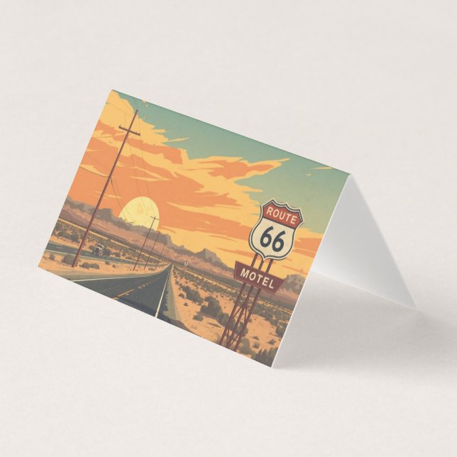 Route 66 Sunset Vintage Road Travel Art (Frente)
