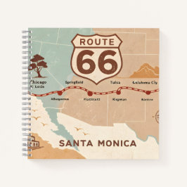 Route 66 Vintage Map with Historic Cities