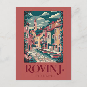 Rovinj Croácia Cartão Postal de Viagem Antiga Marc