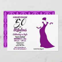 Roxo 50 e Convite de aniversário FABulous