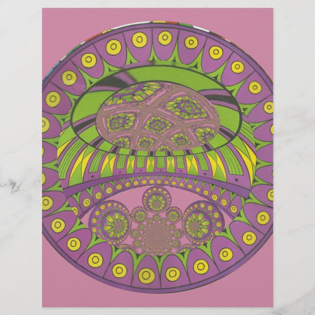 Roxo Africano e Caleidoscópio Amarelo Tradicional (Frente)