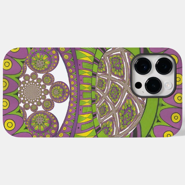 Roxo Africano e Caleidoscópio Amarelo Tradicional (Verso (horizontal))