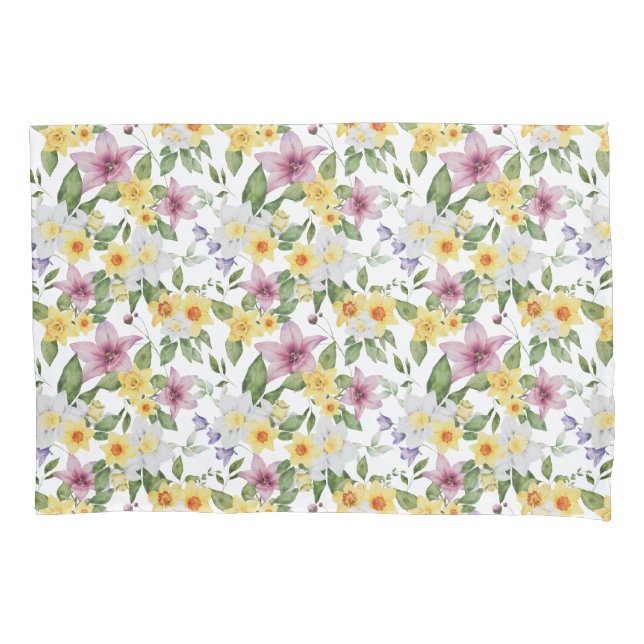 Roxo Amarelo Branco Verde Floral Elegante (Frente)