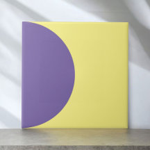 Roxo Amarelo Retro Meio Círculo Meados do Século M