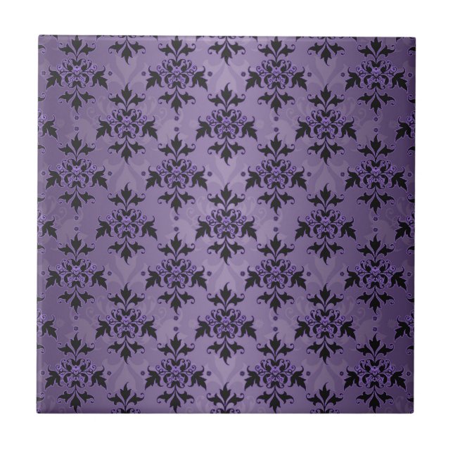 Roxo ametista e damasco preto (Frente)